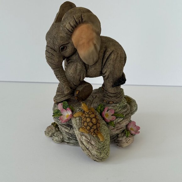 Elephant Figurine By Country Artists San Francisco Music Box Co. You & Me Agains - Picture 3 of 5